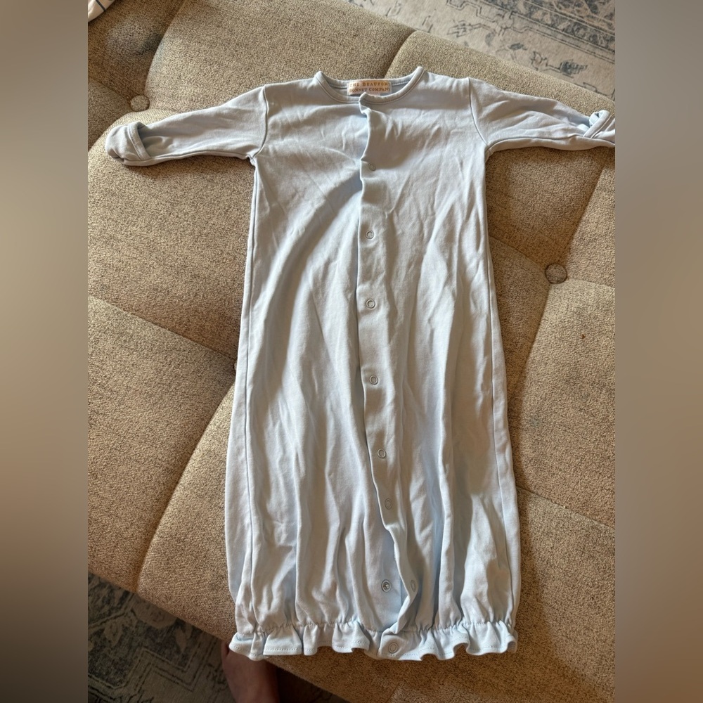 The Beaufort Bonnet Company Light Blue newborn gown